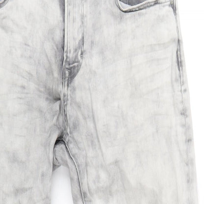 EDC Mens Grey Cotton Skinny Jeans Size 33 in L32 in Regular Zip