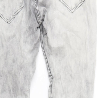 EDC Mens Grey Cotton Skinny Jeans Size 33 in L32 in Regular Zip