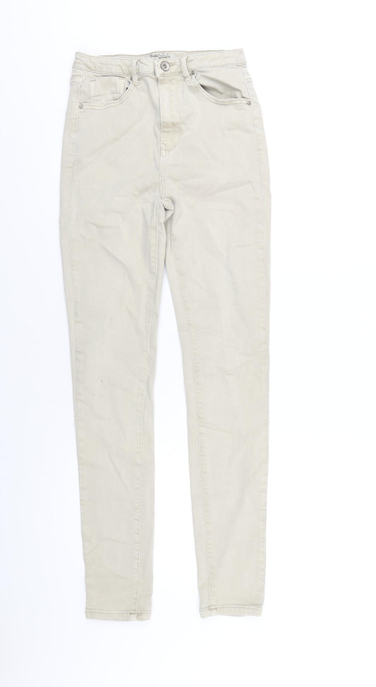 Womens UK Size 10 Toxik3 Regular Fit Skinny Beige Jeans
