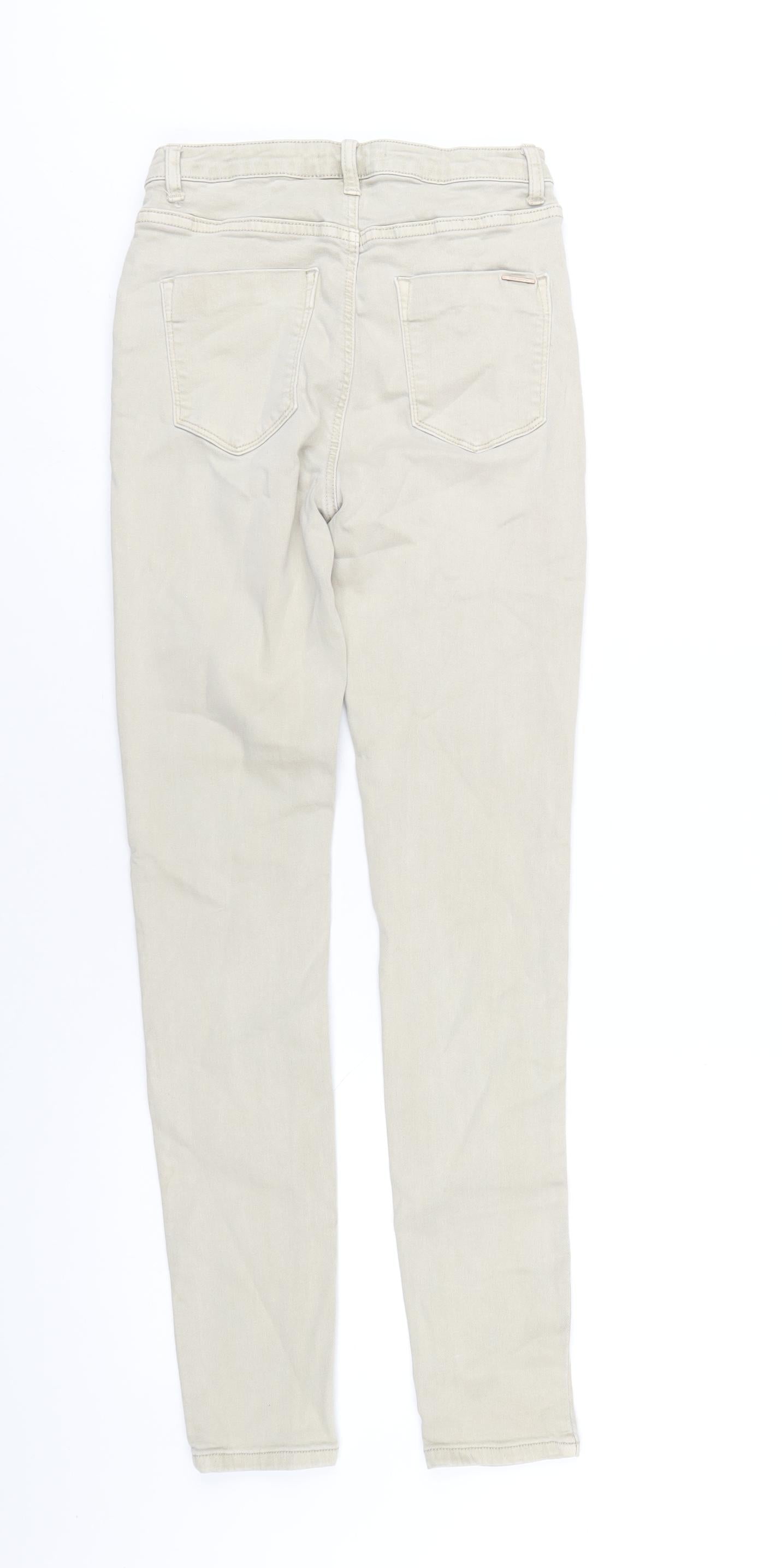 Womens UK Size 10 Toxik3 Regular Fit Skinny Beige Jeans