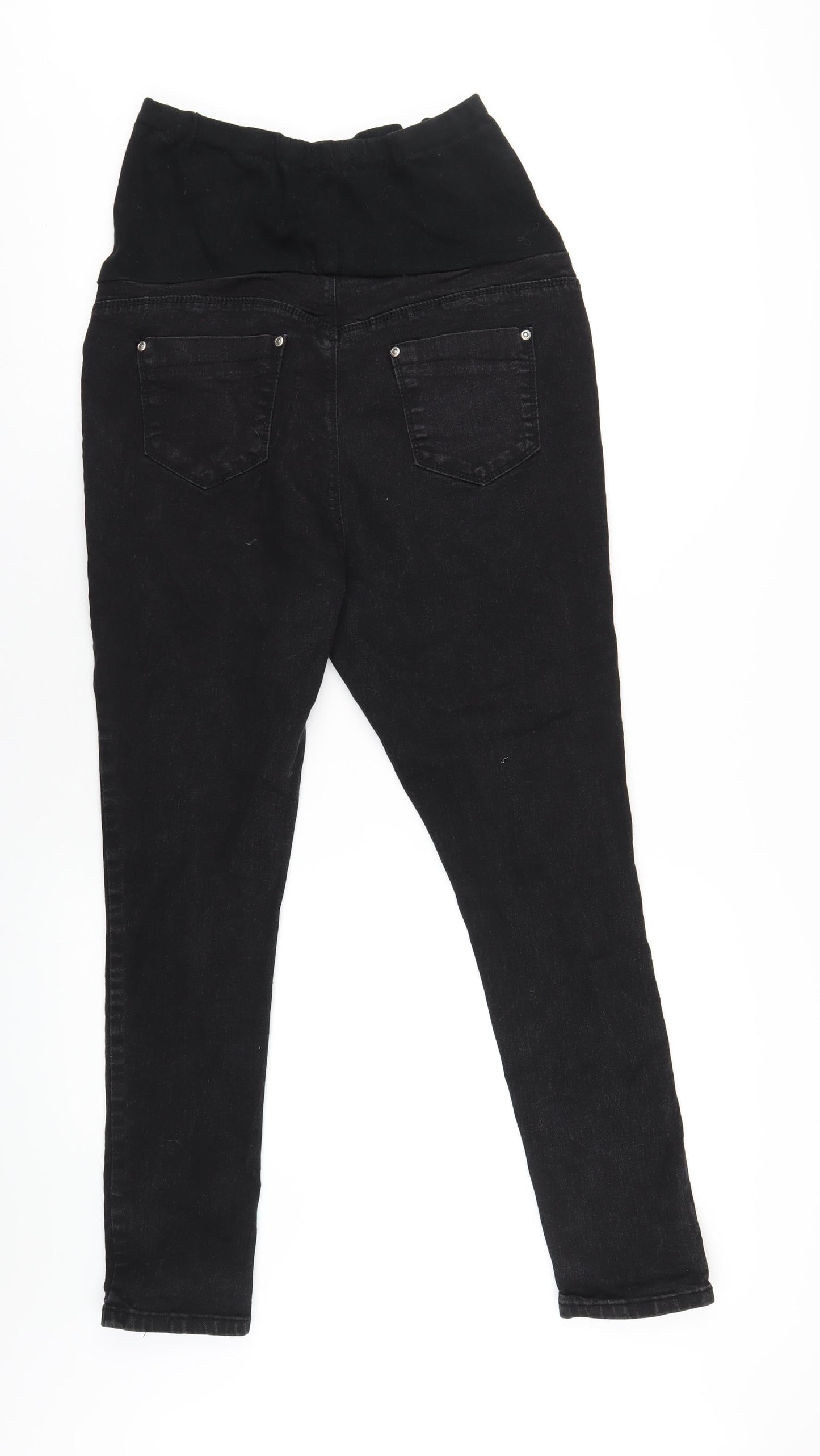 Boohoo Womens Black Cotton Skinny Jeans Size 12 L28 in Regular