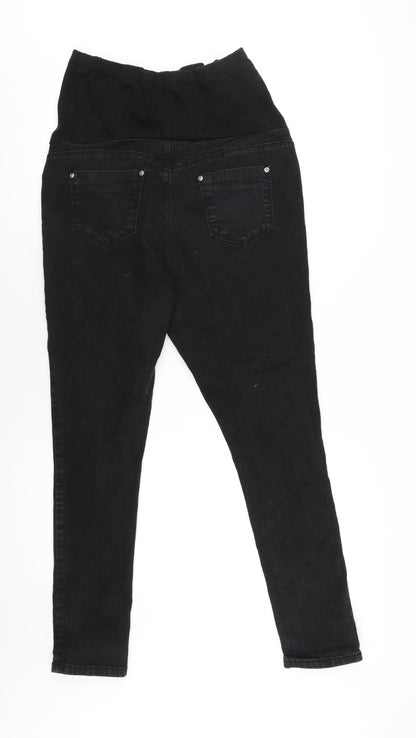 Boohoo Womens Black Cotton Skinny Jeans Size 12 L28 in Regular