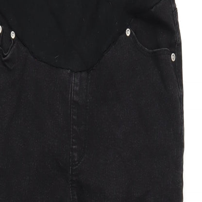 Boohoo Womens Black Cotton Skinny Jeans Size 12 L28 in Regular