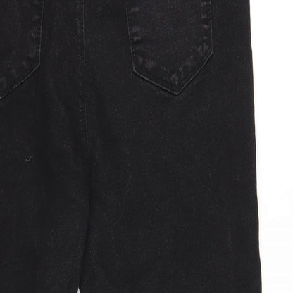 Boohoo Womens Black Cotton Skinny Jeans Size 12 L28 in Regular