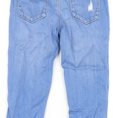 River Island Girls Blue Cotton Skinny Jeans Size 9 Years L24 in Regular Zip