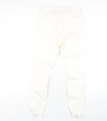 Denim & Co. Womens White Cotton Skinny Jeans Size 12 L28 in Regular Zip