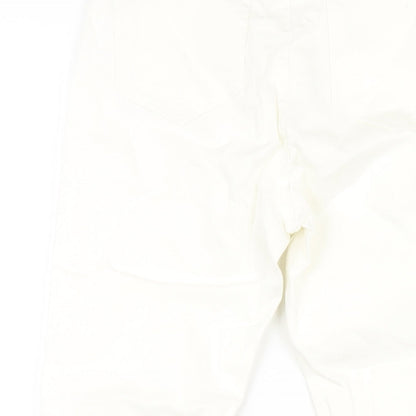 Denim & Co. Womens White Cotton Skinny Jeans Size 12 L28 in Regular Zip