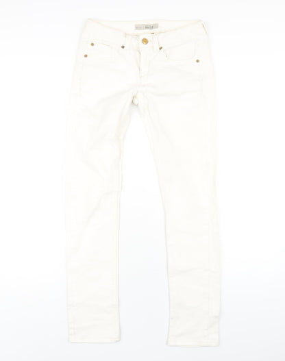 Topshop Womens Ivory Cotton Straight Jeans Size 26 in L30 in Regular Zip
