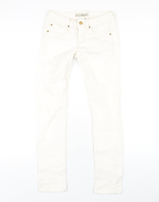 Topshop Womens Ivory Cotton Straight Jeans Size 26 in L30 in Regular Zip