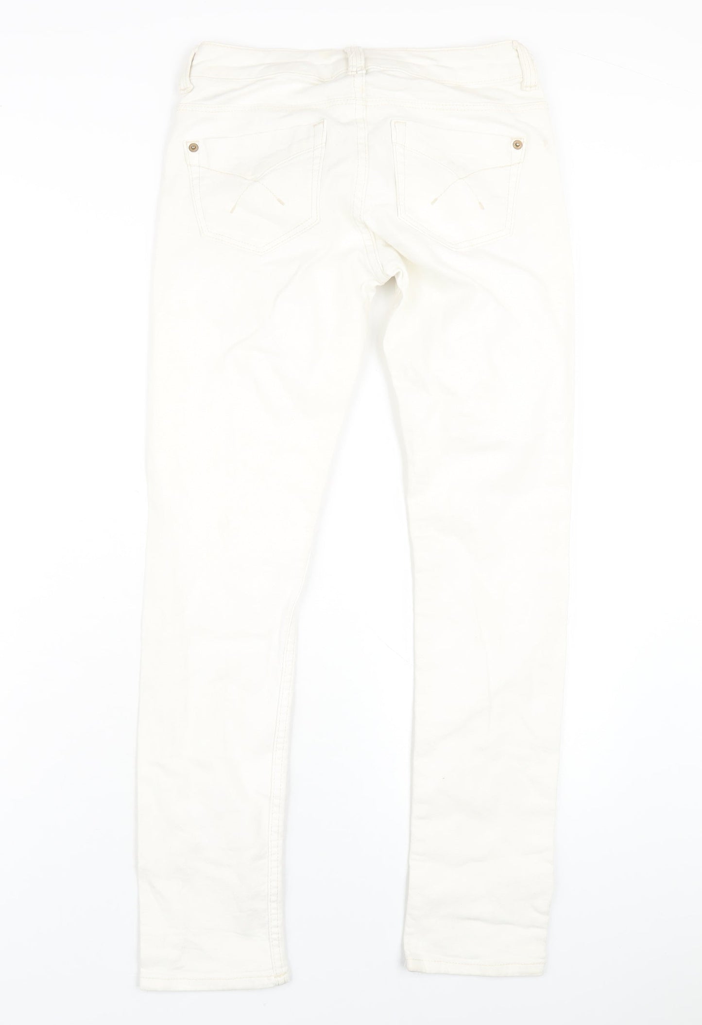 Topshop Womens Ivory Cotton Straight Jeans Size 26 in L30 in Regular Zip