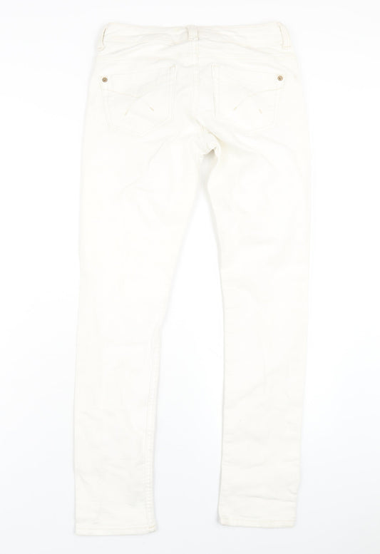 Topshop Womens Ivory Cotton Straight Jeans Size 26 in L30 in Regular Zip