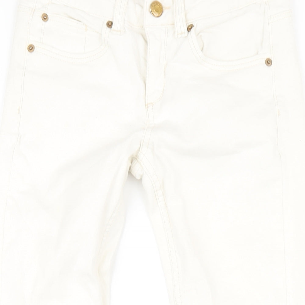 Topshop Womens Ivory Cotton Straight Jeans Size 26 in L30 in Regular Zip