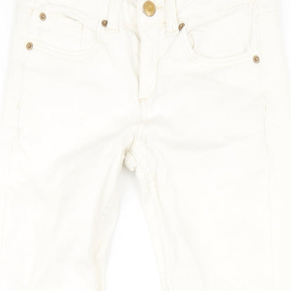 Topshop Womens Ivory Cotton Straight Jeans Size 26 in L30 in Regular Zip