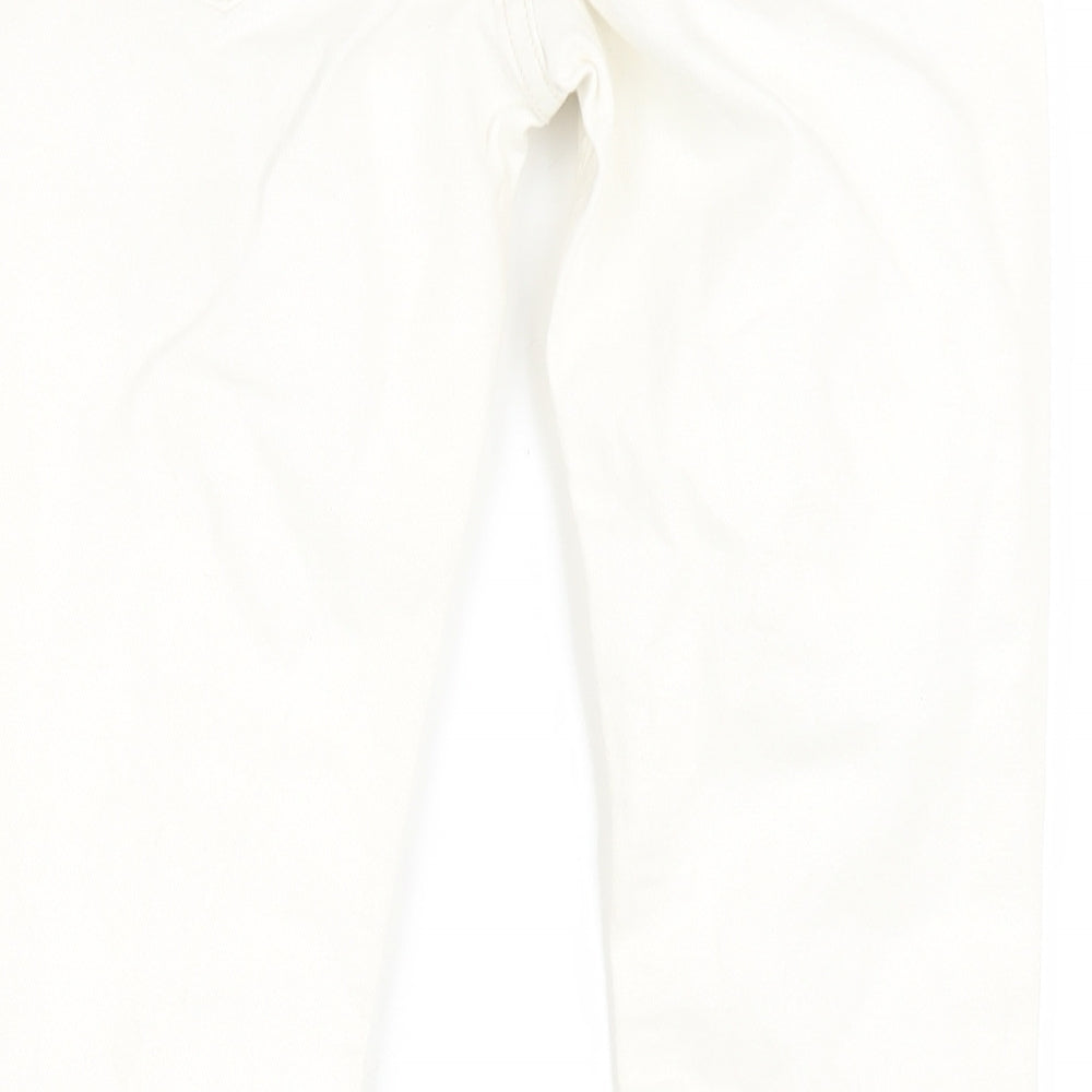Topshop Womens Ivory Cotton Straight Jeans Size 26 in L30 in Regular Zip