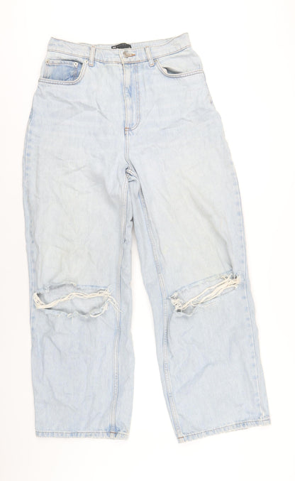ASOS Womens Blue Cotton Wide-Leg Jeans Size 30 in L32 in Regular Zip