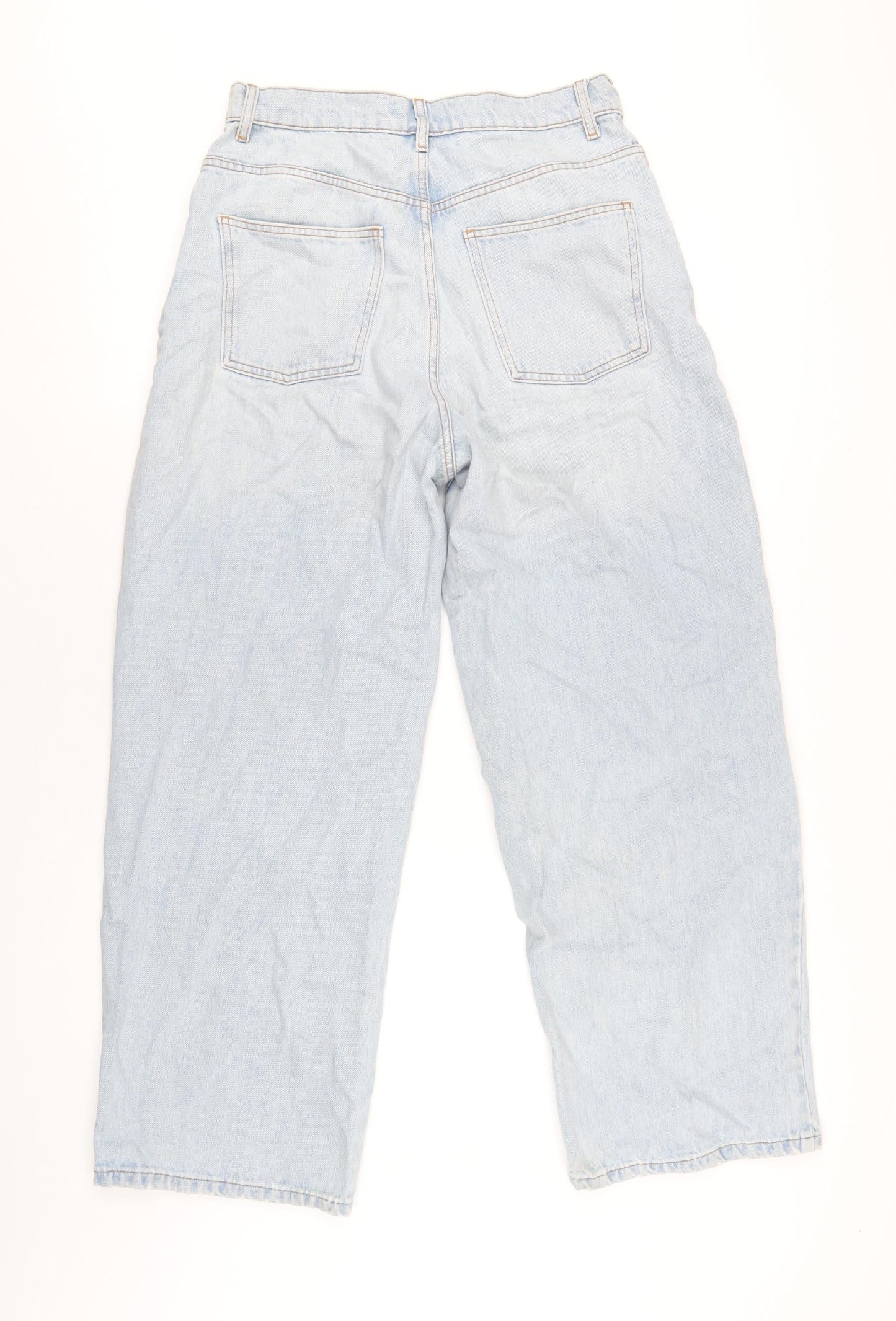 ASOS Womens Blue Cotton Wide-Leg Jeans Size 30 in L32 in Regular Zip