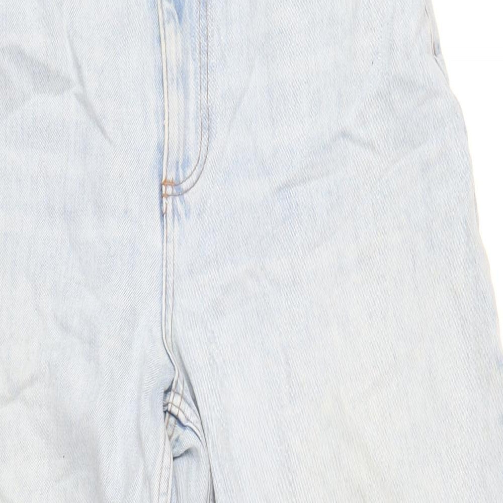 ASOS Womens Blue Cotton Wide-Leg Jeans Size 30 in L32 in Regular Zip