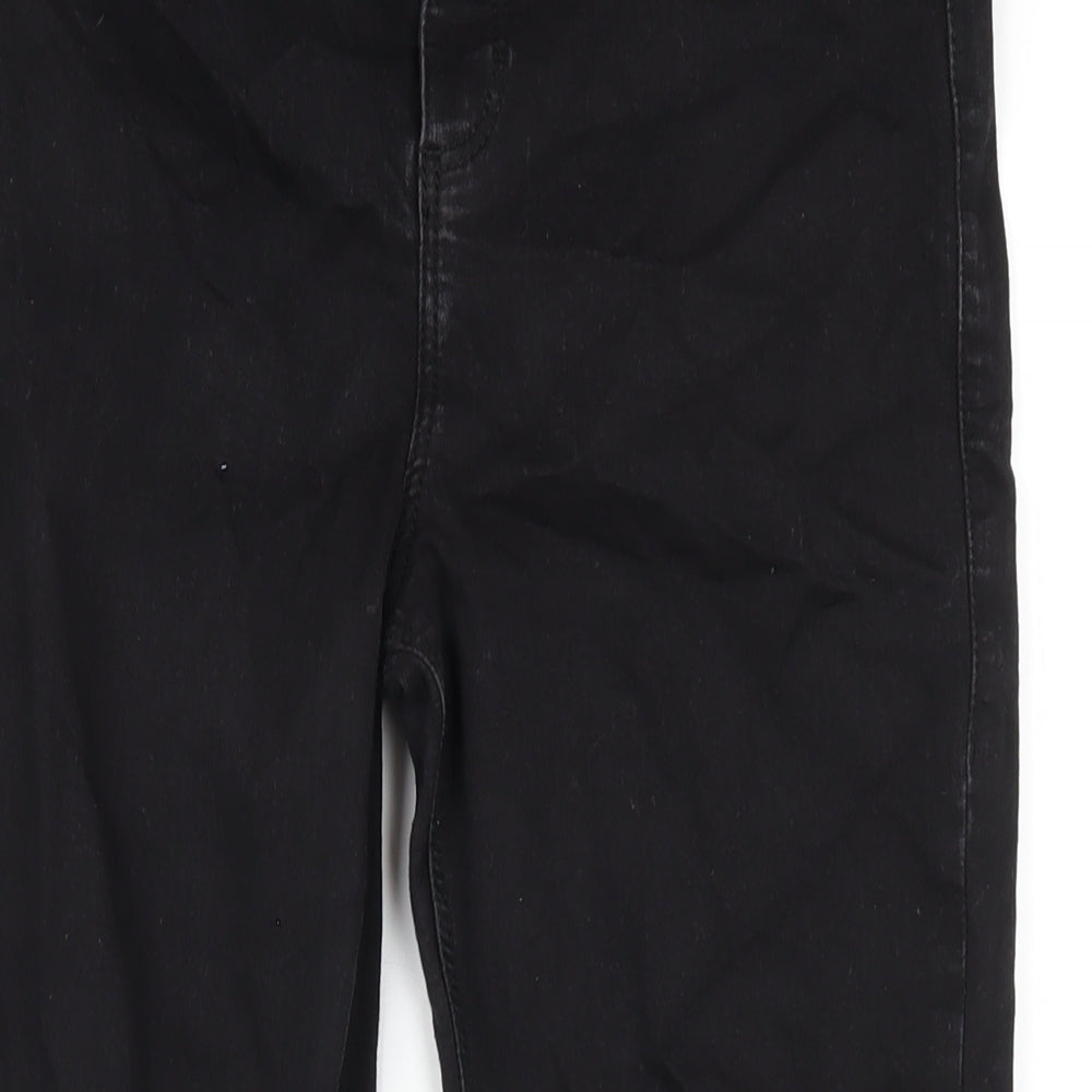 Topshop Womens Black Cotton Skinny Jeans Size 34 in L30 in Regular Zip