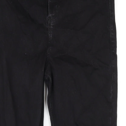 Topshop Womens Black Cotton Skinny Jeans Size 34 in L30 in Regular Zip