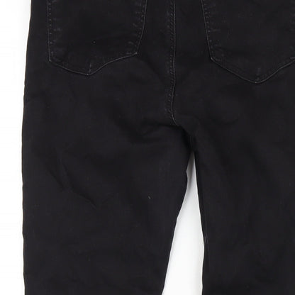 Topshop Womens Black Cotton Skinny Jeans Size 34 in L30 in Regular Zip