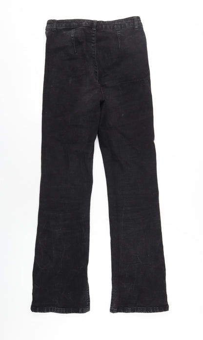 ASOS Womens Black Cotton Straight Jeans Size 10 L32 in Regular Zip