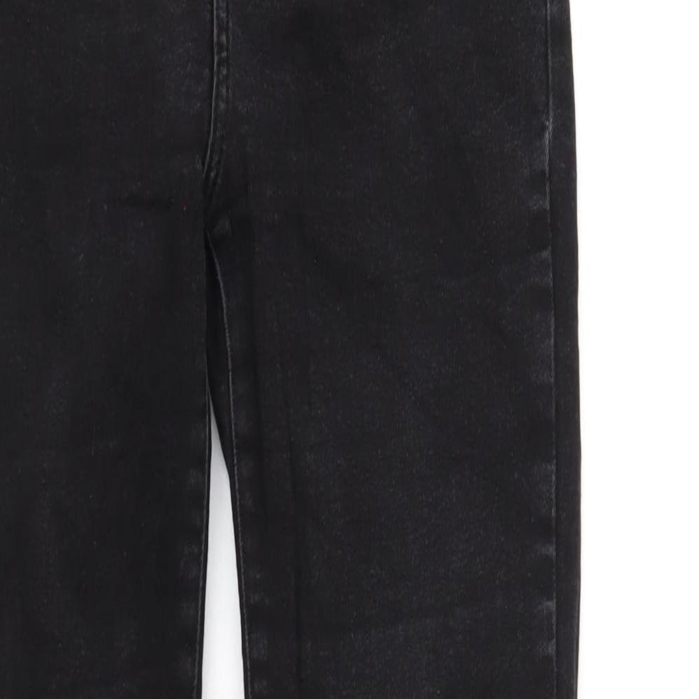 ASOS Womens Black Cotton Straight Jeans Size 10 L32 in Regular Zip