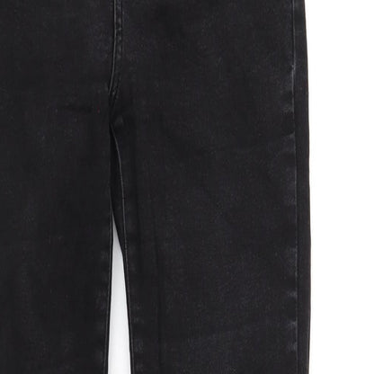 ASOS Womens Black Cotton Straight Jeans Size 10 L32 in Regular Zip