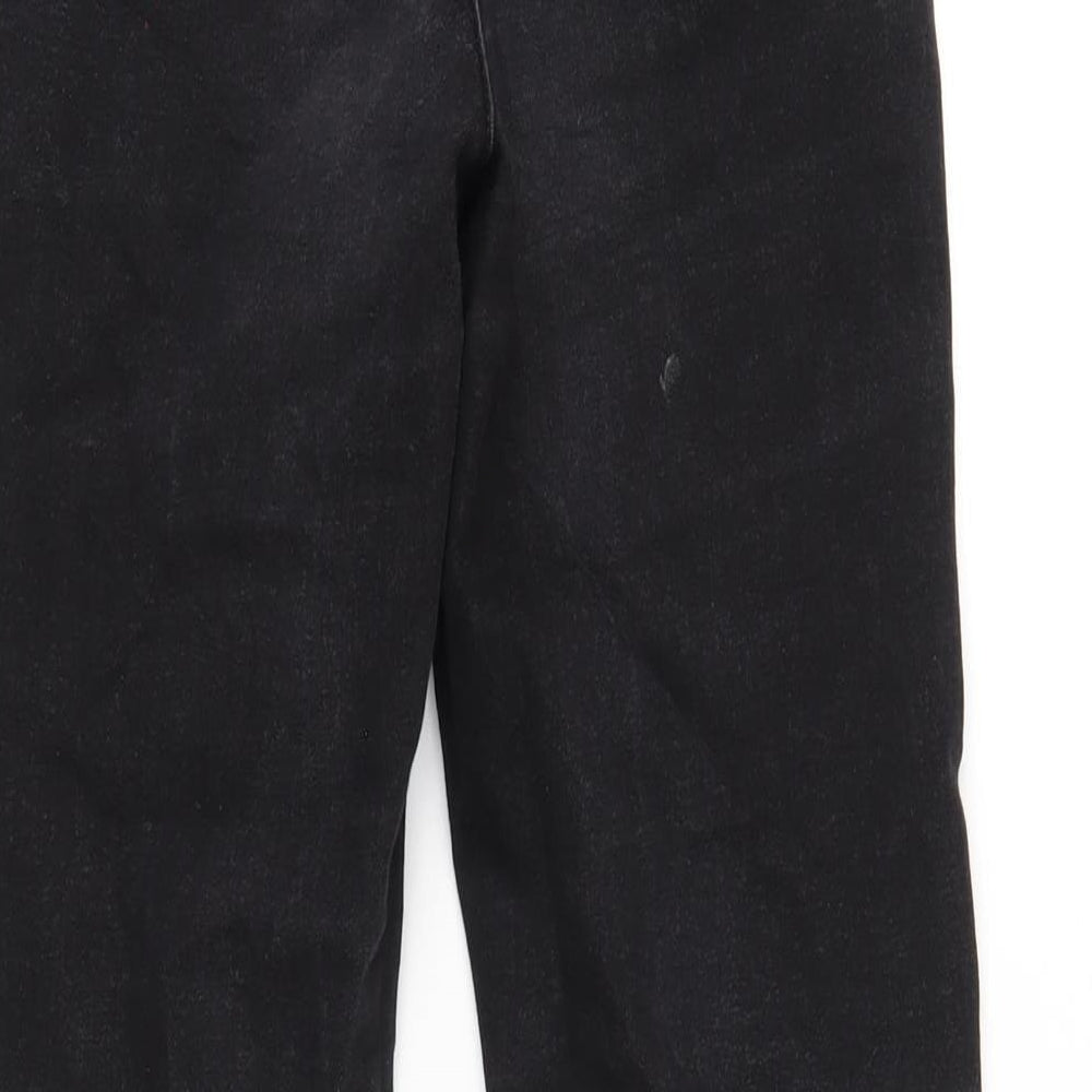 ASOS Womens Black Cotton Straight Jeans Size 10 L32 in Regular Zip