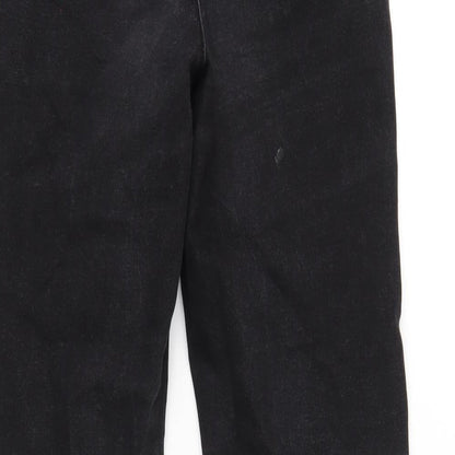 ASOS Womens Black Cotton Straight Jeans Size 10 L32 in Regular Zip