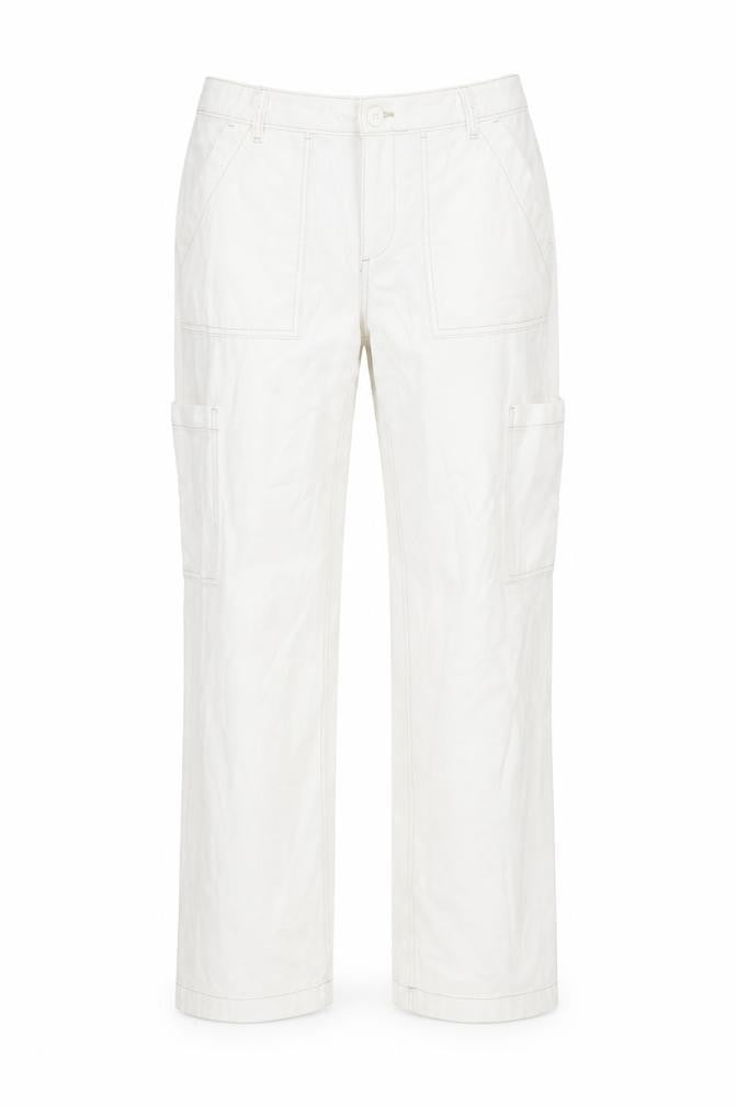 H&M Womens Ivory Cotton Straight Jeans Size 10 L30 in Regular Zip