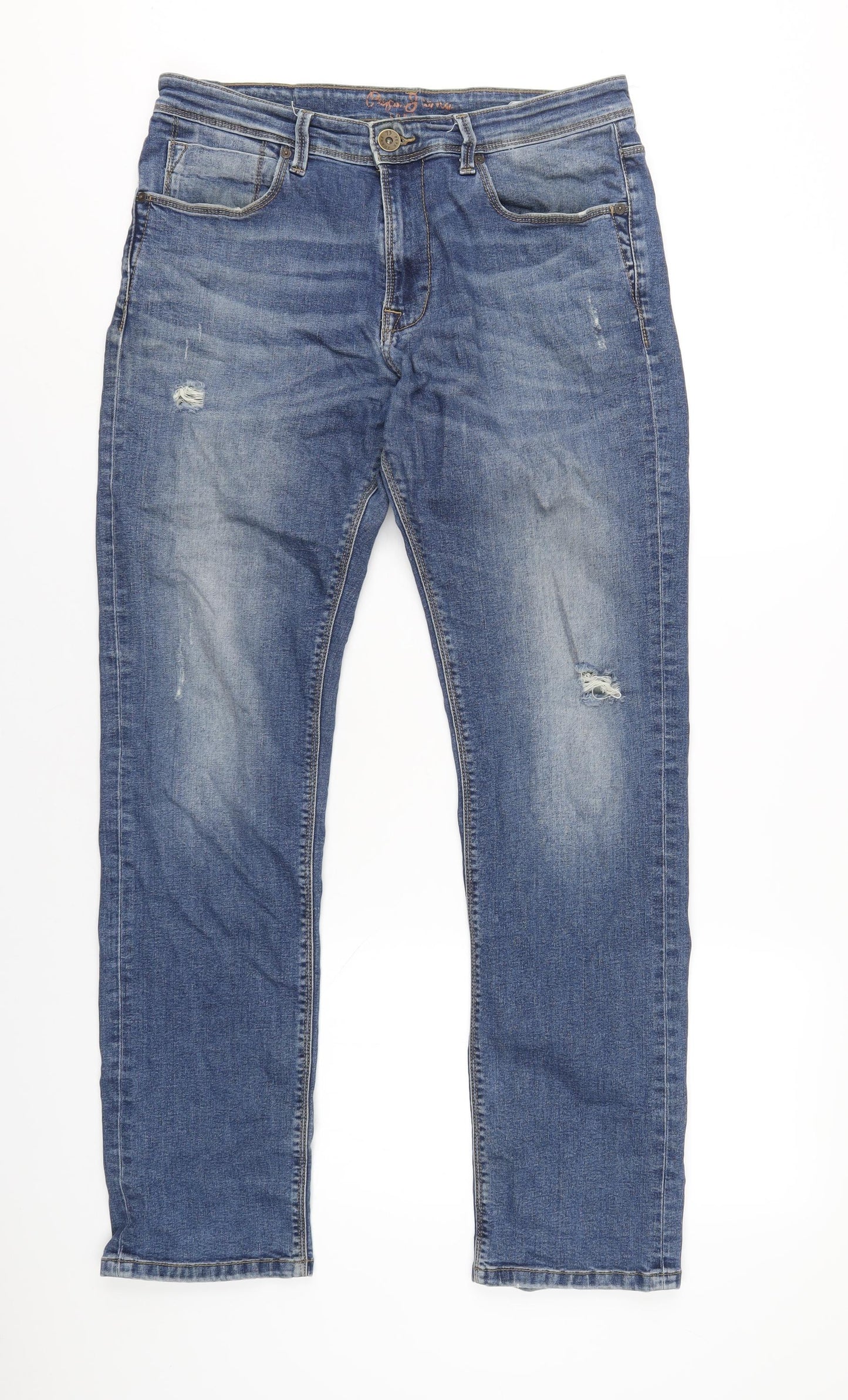Mens UK Size 32 in Pepe Jeans Regular Fit Straight Blue Jeans