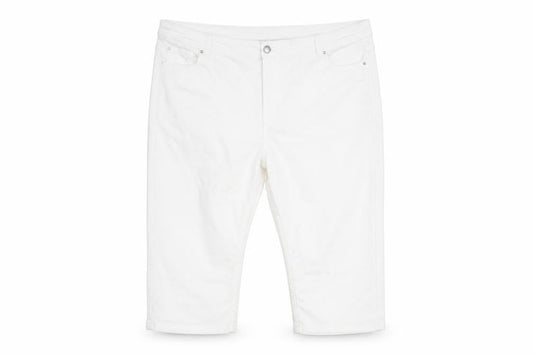 Womens UK Size 44 in Simply Be Regular Fit Cropped White Jeans