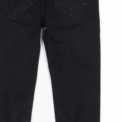 H&M Girls Black Cotton Skinny Jeans Size 9-10 Years L24 in Regular Zip