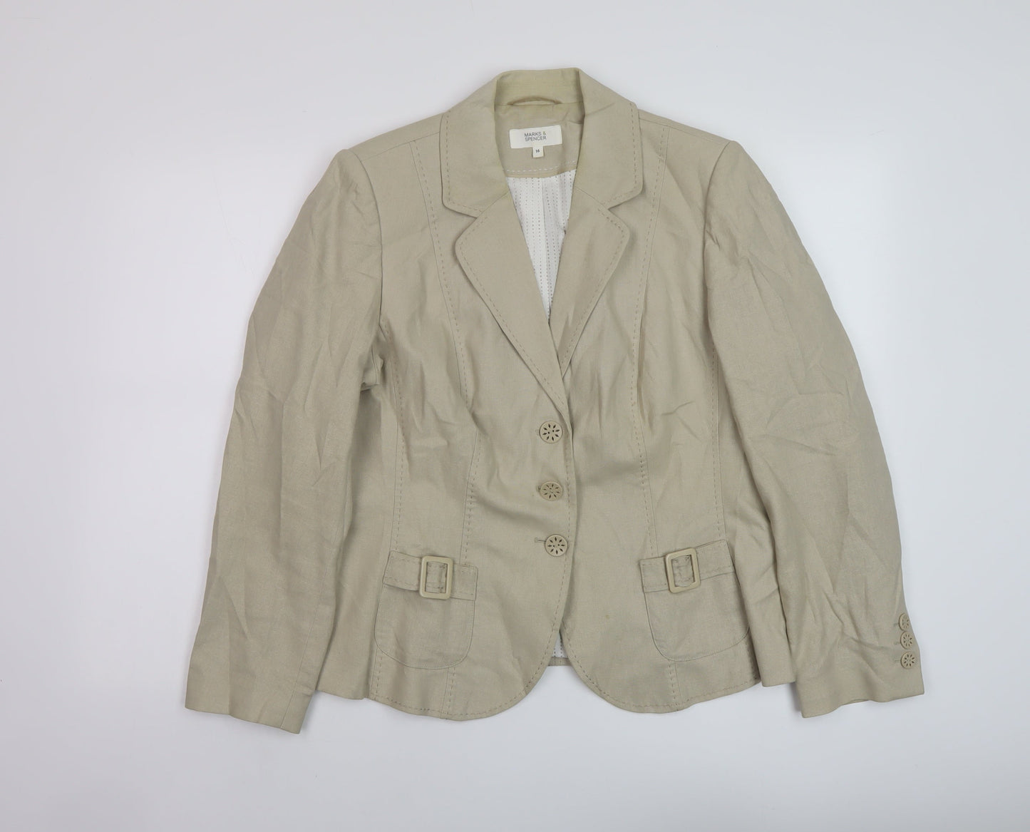 Womens UK Size 16 Marks and Spencer Beige Jacket