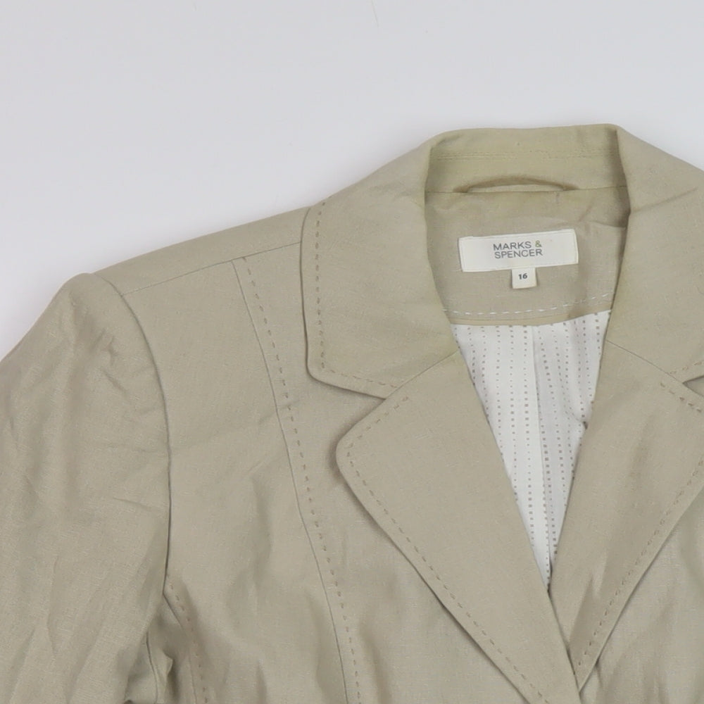 Womens UK Size 16 Marks and Spencer Beige Jacket