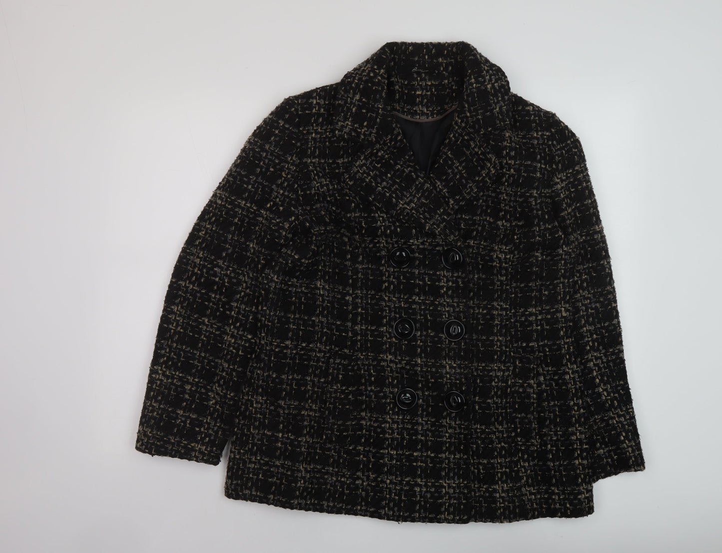 Womens UK Size 12 Bonmarché Black Overcoat