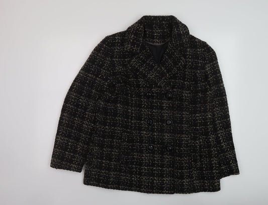 Womens UK Size 12 Bonmarché Black Overcoat