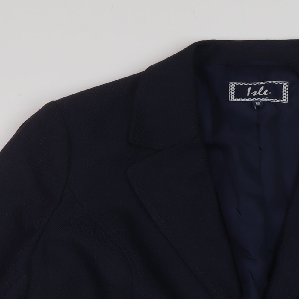 EMW Womens Blue Jacket Size 18 Hook & Eye