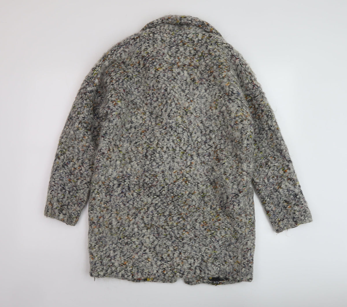 Trucco Womens Grey Overcoat Coat Size 8 Button