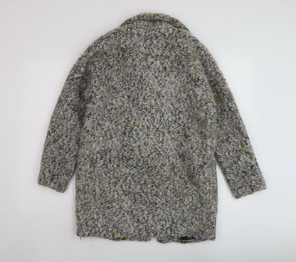 Trucco Womens Grey Overcoat Coat Size 8 Button