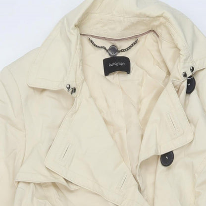 Autograph Womens Beige Jacket Size 14 Button