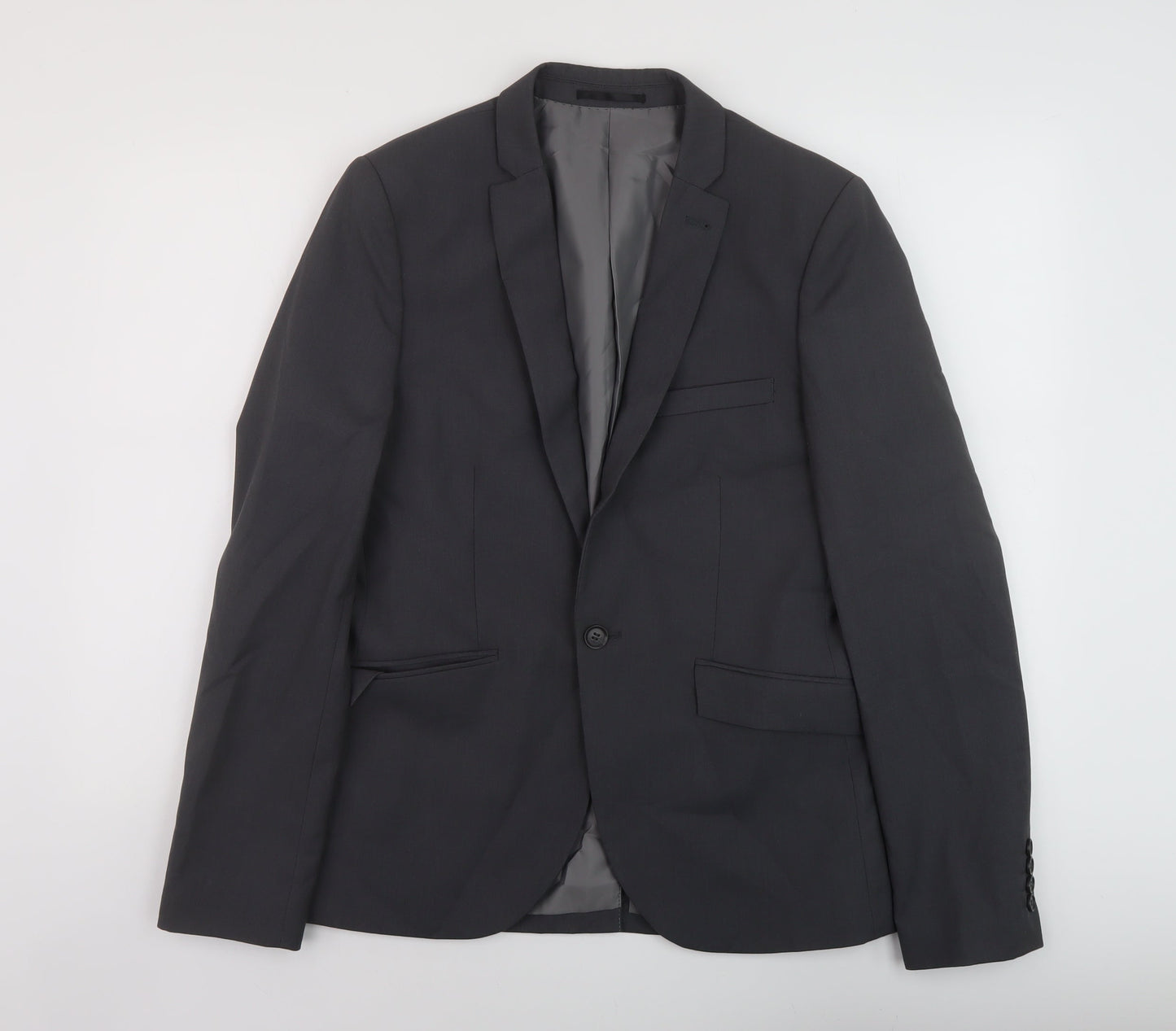 Mens UK Size 38 Topman Regular Grey Suit Jacket