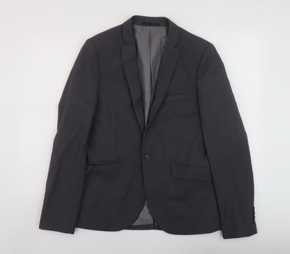 Mens UK Size 38 Topman Regular Grey Suit Jacket