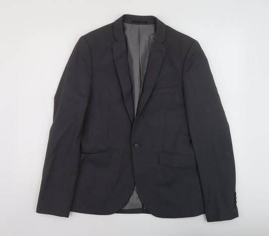 Mens UK Size 38 Topman Regular Grey Suit Jacket