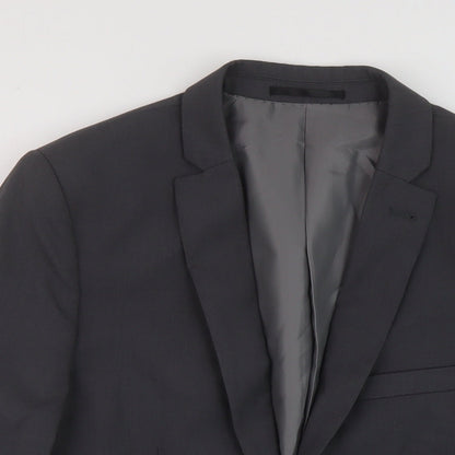 Mens UK Size 38 Topman Regular Grey Suit Jacket