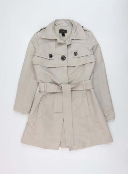 Womens UK Size S Mango Beige Overcoat
