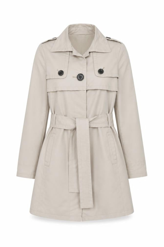 Womens UK Size S Mango Beige Overcoat