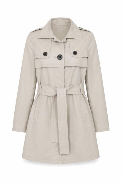 Womens UK Size S Mango Beige Overcoat