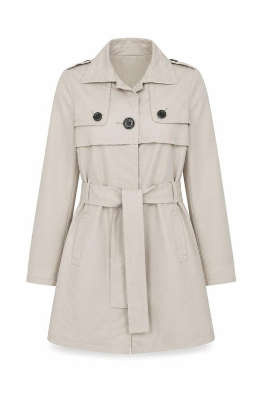 Womens UK Size S Mango Beige Overcoat