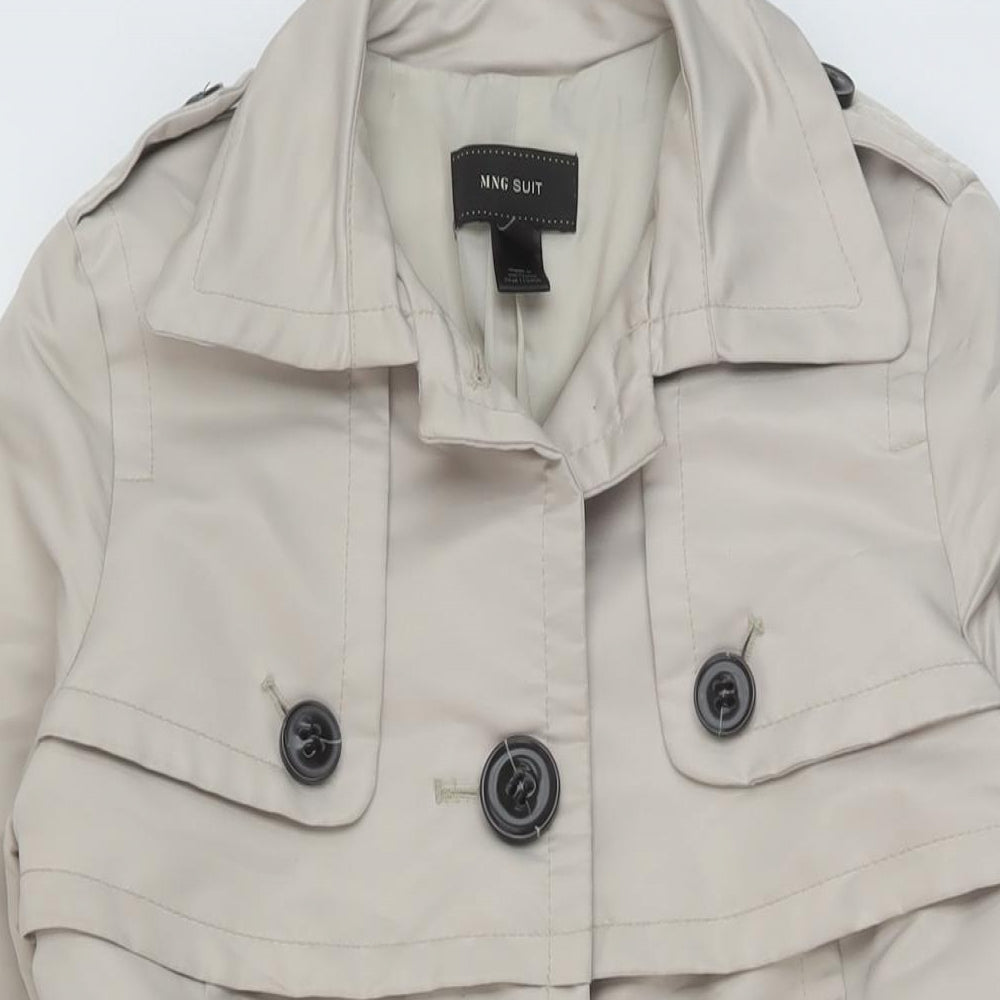 Womens UK Size S Mango Beige Overcoat